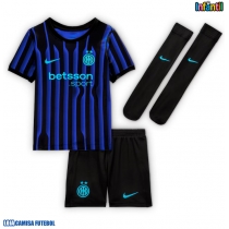 Camisa de Futebol Inter Milan Henrikh Mkhitaryan #22 Equipamento Principal Infantil 2025-26 Manga Curta (+ Calças curtas)